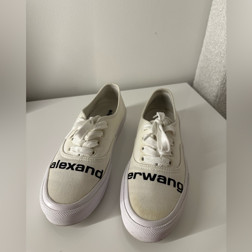 alexanderwang DROPOUT CANVAS LOGO SNEAKER WHITE 37.5